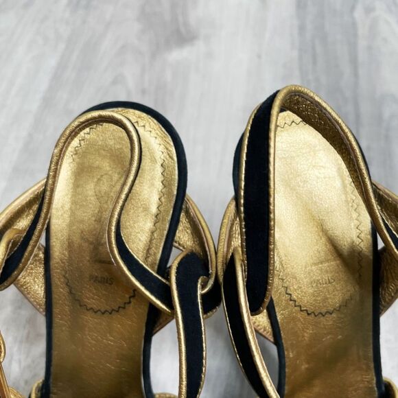 Yves Saint Laurent Tribute Black Suede Sandals - Picture 4 of 11